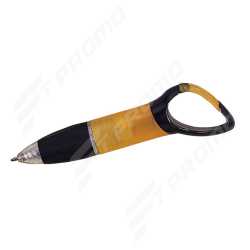 compass and carabiner pen